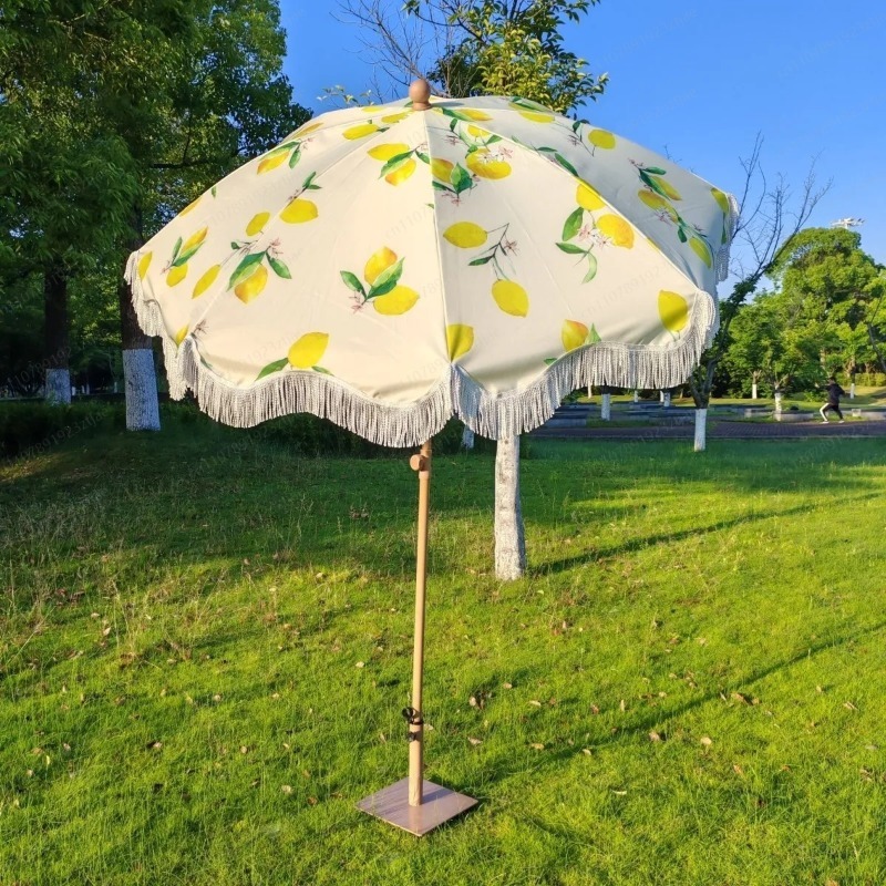 Outdoor Camping Decke - Sombrilla de mercado con borlas, parasol