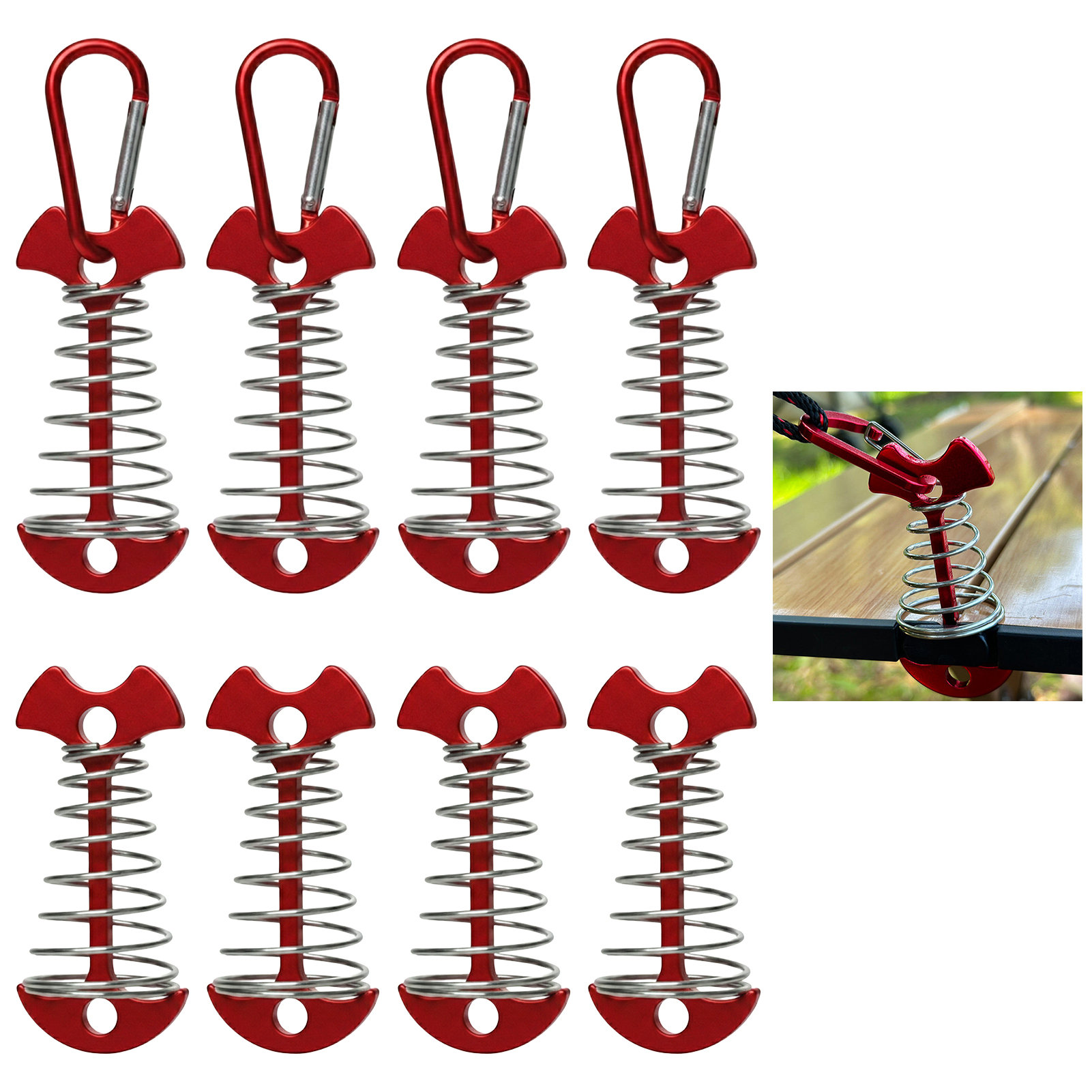 Outdoor Camping Decke - 8 piezas de estacas y ganchos