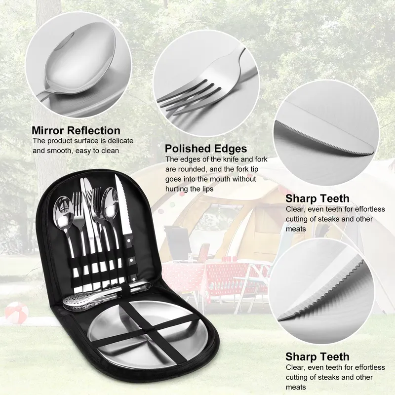 Juego de Picnic de Acero Inoxi - Outdoor Camping Warehouse reseña y precio