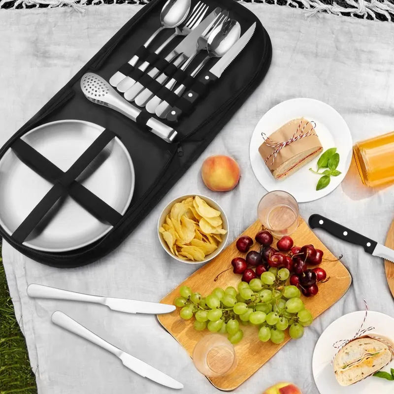 Juego de Picnic de Acero Inoxi - Outdoor Camping Warehouse reseña y precio