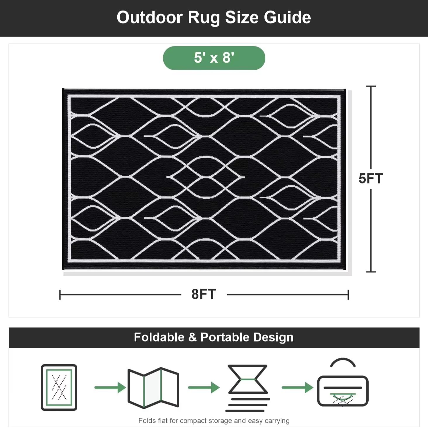 Alfombra de 5x8 pies para inte - Outdoor Camping Decke reseña y precio