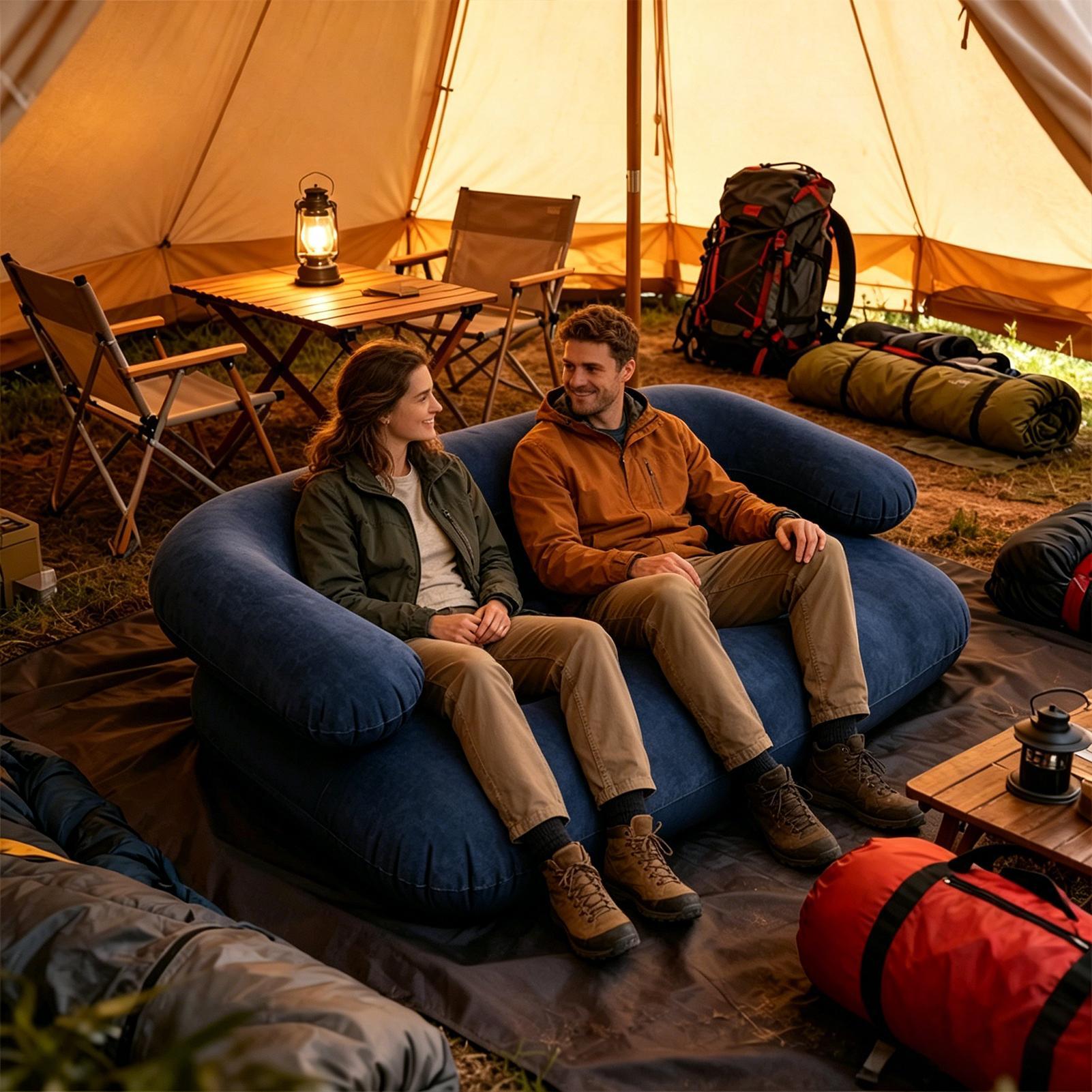 Sofá inflable flocado de 135x6 - Outdoor Camping Decke reseña y precio