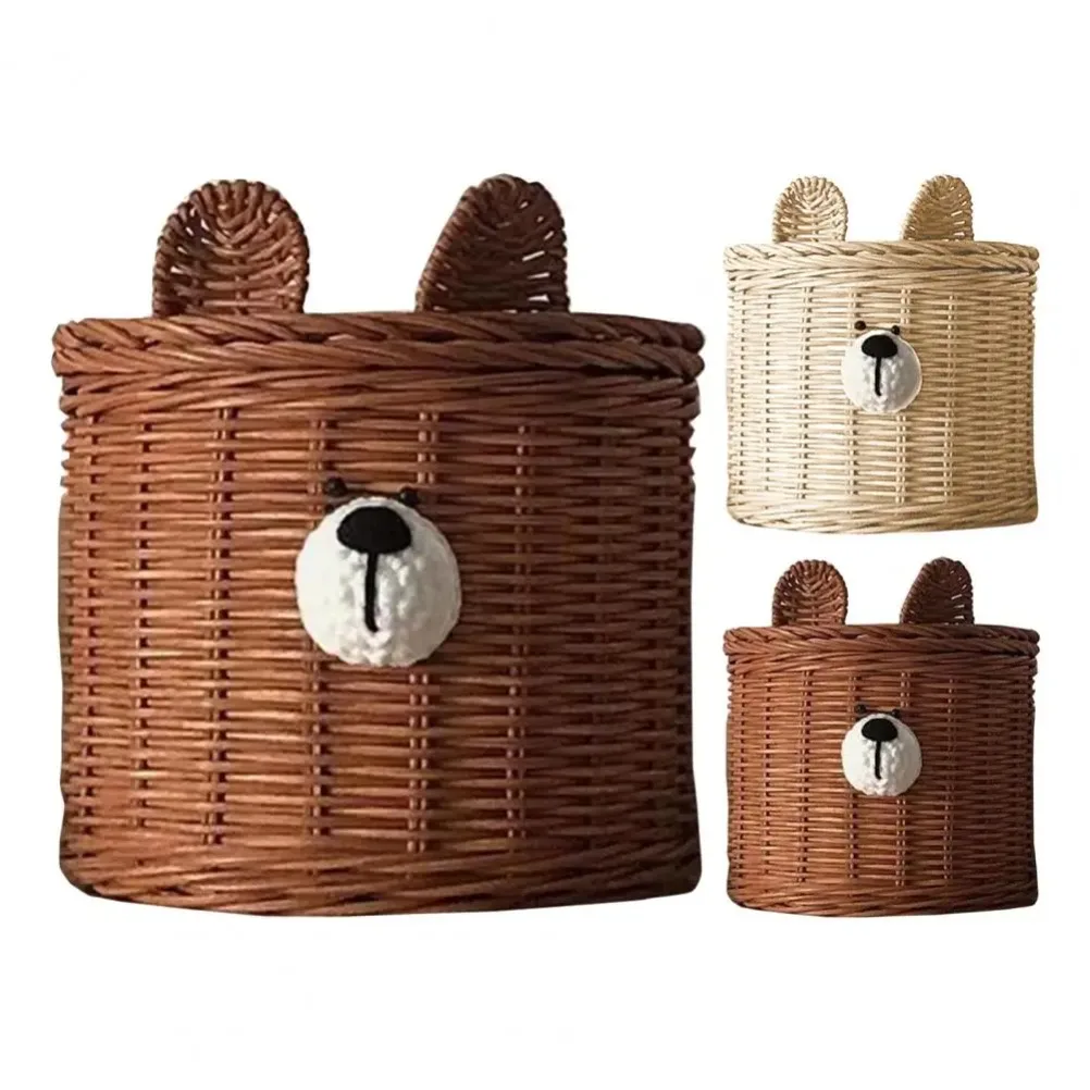 Caja de pañuelos de mimbre tej - Bear Canister reseña y precio